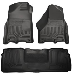 Ram 2500 Floor Liners - Front + Rear - Husky Liners - WeatherBeater Combo - Black - `10-`12